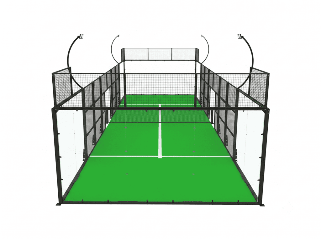 Premium Single Panoramic Padel Court (20x6m 1v1)