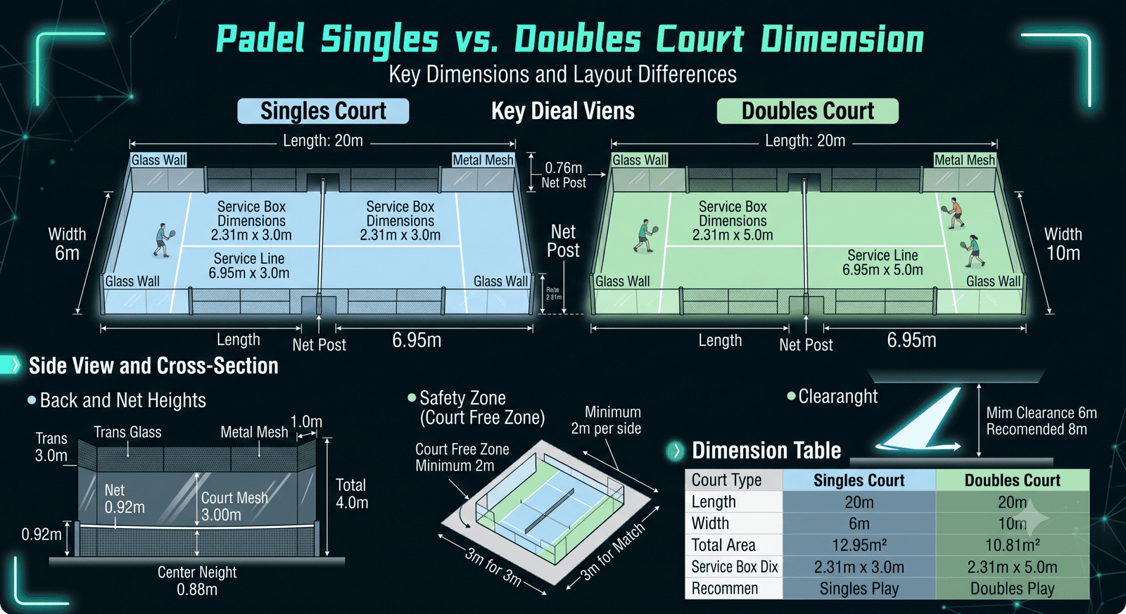 Padel Single Court vs Double Court